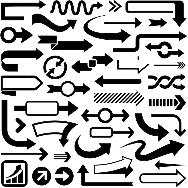 Arrows design elements digital art hand drawn Vector illustration icon design background
