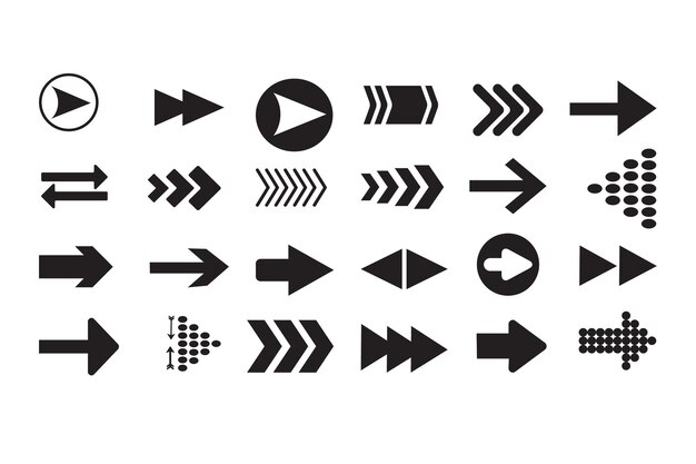 Arrows flat icon set