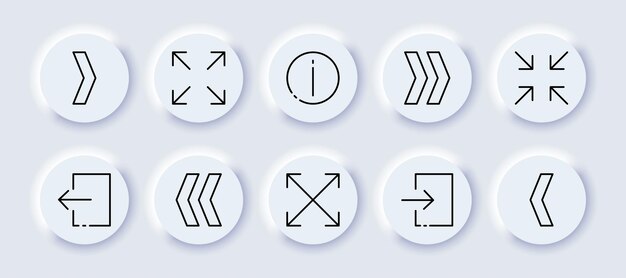 Arrows Line icon black set of arrows Vector icons