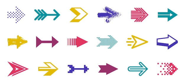 Arrows vector big set of different shapes styles and concepts cursors for icons or logo creation graphic design elements for web or print