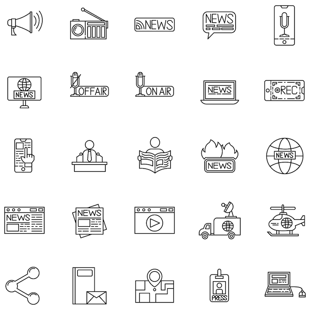 Art Illustration of Journalism Icon in Line Style