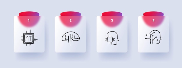 Artificial Intelligence A field of computer science that focuses on creating intelligent machines capable of simulating human intelligence Glassmorphism style Vector line icon for Business