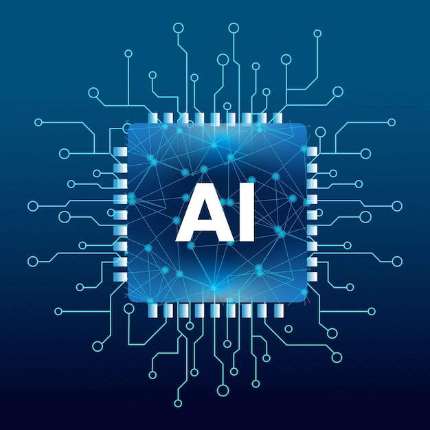 Artificial intelligence ai chip with digital circuit futuristic technology processor machine learn