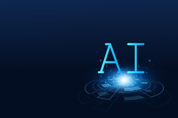Artificial Intelligence AI chipset on circuit board futuristic Technology Concept