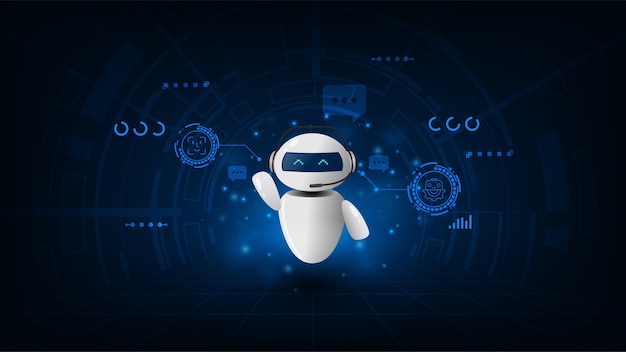 Artificial intelligence chat bot abstract digital technology innovation conncept futuristic