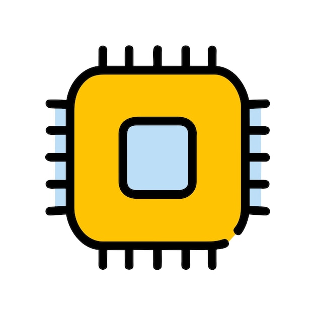 artificial intelligence chip vector graphics illustration EPS source file format lossless scaling ic