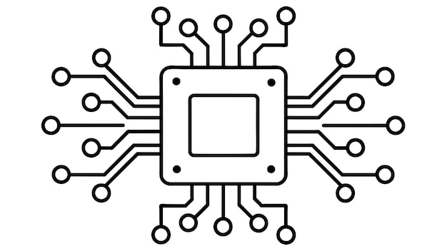 artificial intelligence chip vector graphics illustration EPS source file format lossless scaling ic