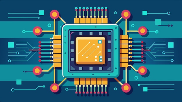 artificial intelligence chip vector graphics illustration EPS source file format lossless scaling ic