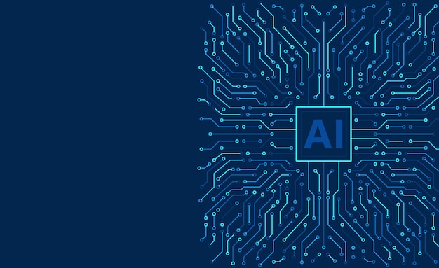artificial intelligence chipset on circuit board futuristic concept hightech technology background