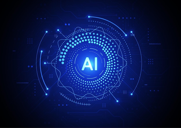 artificial intelligence chipset on circuit board in futuristic concept technology artwork