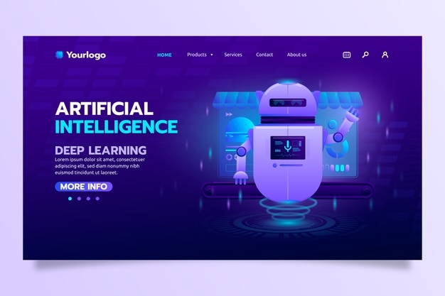 Artificial intelligence concept landing page