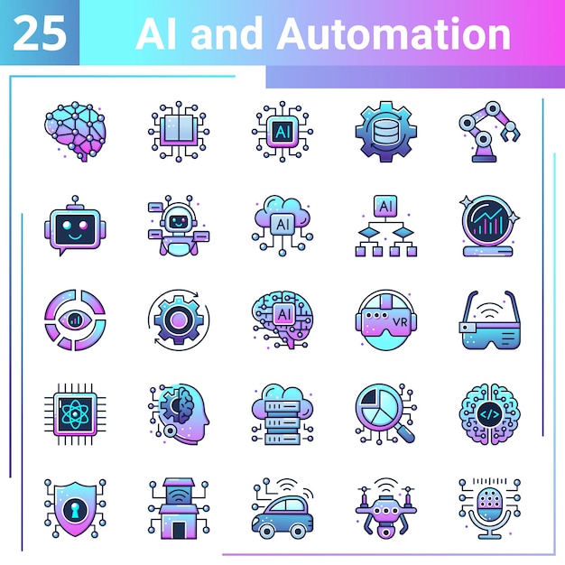 Artificial Intelligence Icon set