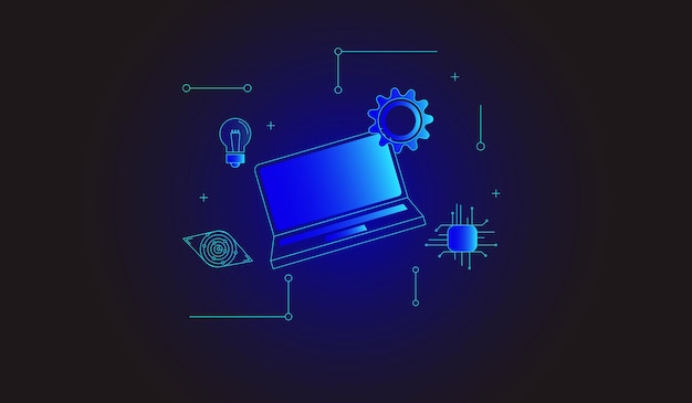 Artificial Intelligence infographic banner AI web banner with icons and keywords Control Analysis