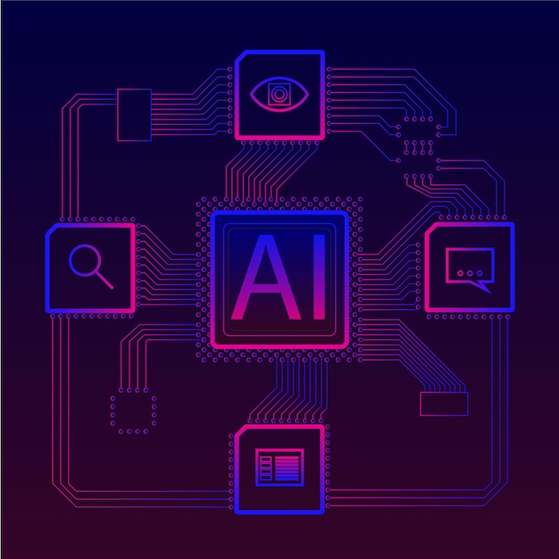 artificial intelligence services that provide smart search image voice recognition dark background