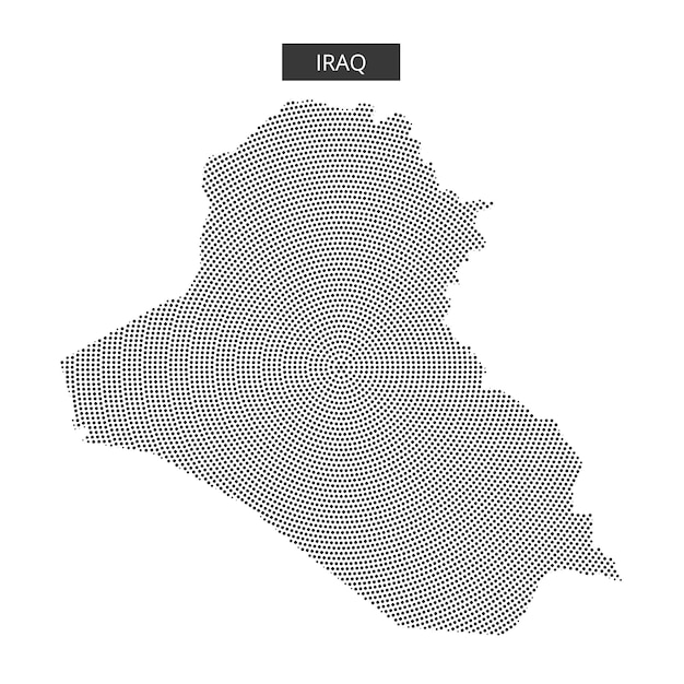 artistic representation of iraq using dotted patterns in monochrome style