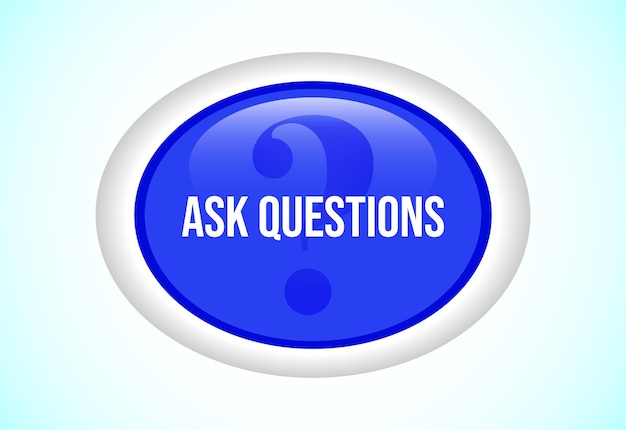 ask questions button suitable for mobile app and website ui design