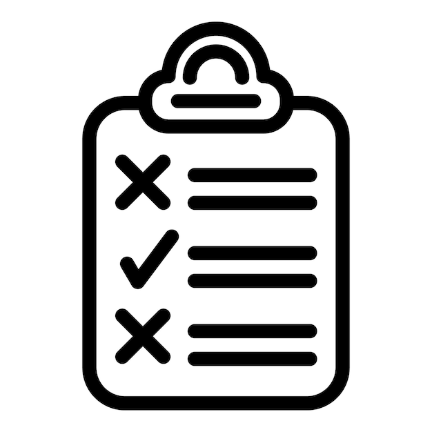 Assignment list icon Outline assignment list vector icon for web design isolated on white background