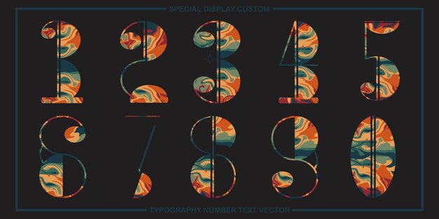 assorted digital custom vector numbers minimum Color gradation Dark Banner Network 120