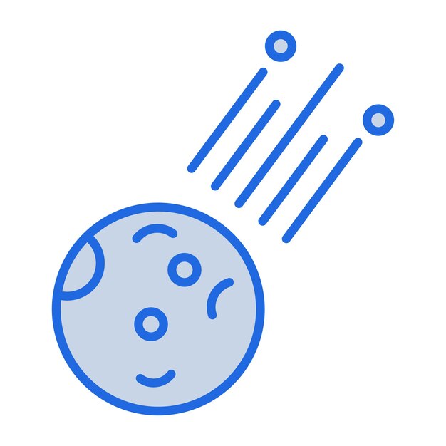 Asteroid Blue Tone Illustration
