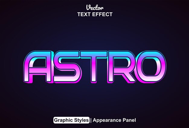 Astro text effect blue color graphic style and editable