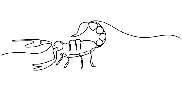 Astrological Scorpio zodiac sign one line drawing icon astrology calendar sign horoscope