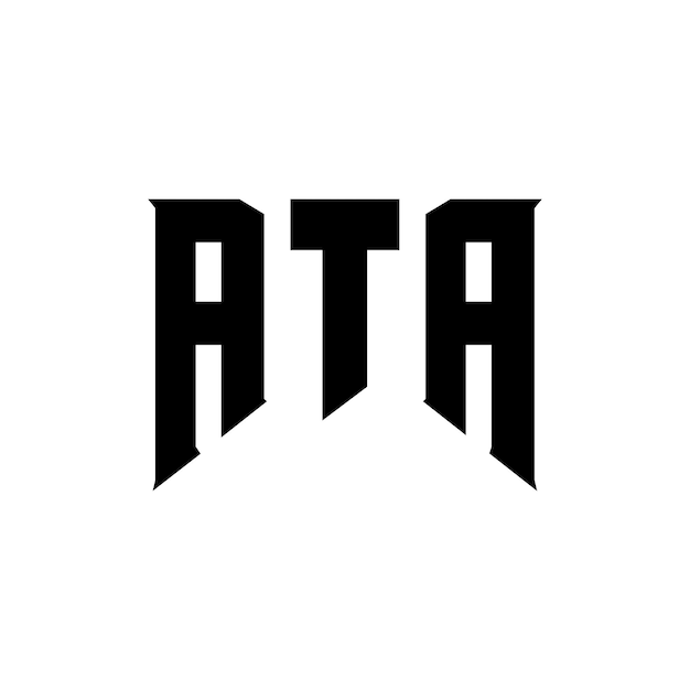 ATA letter logo design for technology company ATA logo design black and white color combination ATA logo ATA vector ATA design ATA icon ATA alphabet ATA typography logo design
