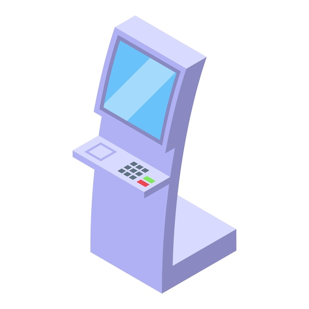 Atm touchscreen icon isometric vector Phone system Smart digital