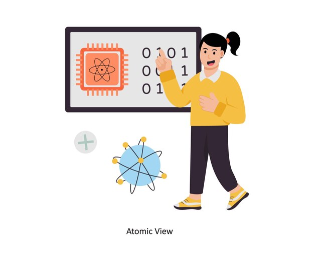 Atomic View concept vector illustration Database isolated On white Background