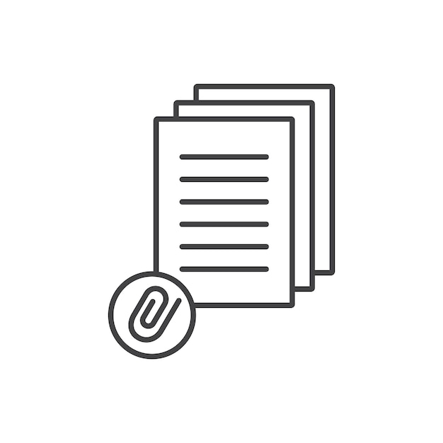 Attach document icon Symbol mark in filled style