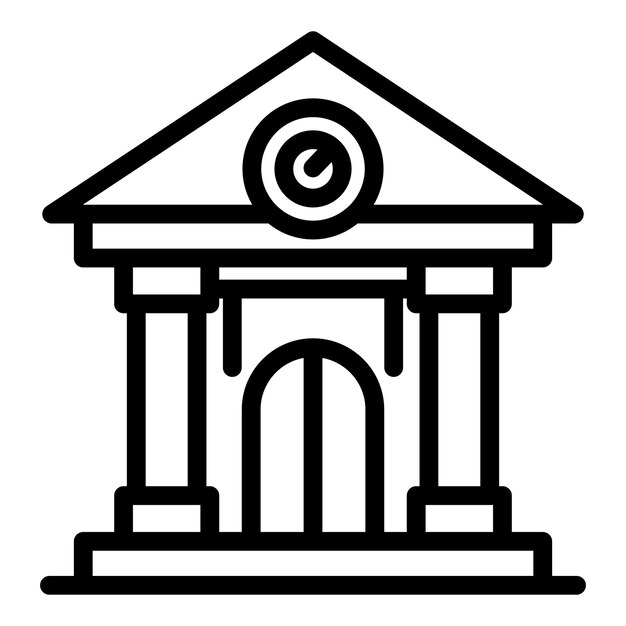 Auction building house icon Outline auction building house vector icon for web design isolated on white background