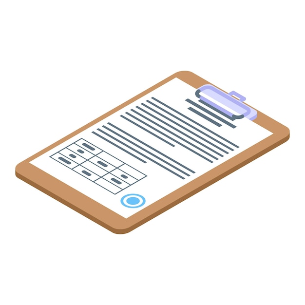 Auction clipboard icon Isometric of auction clipboard vector icon for web design isolated on white background