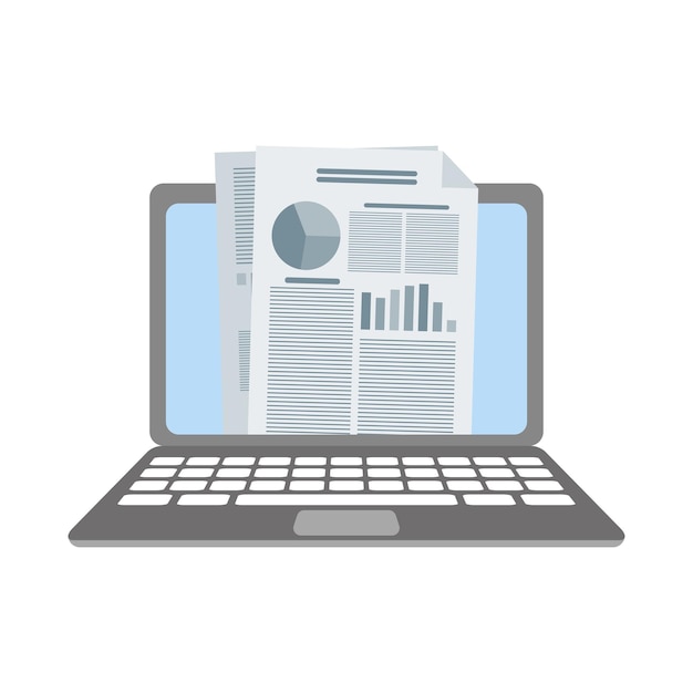 audit document with graphs and charts on laptop