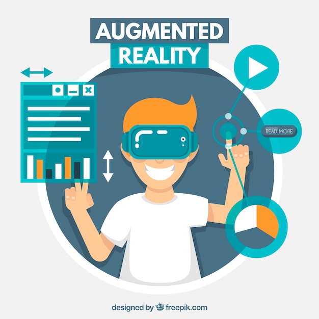 augmented reality background in flat style