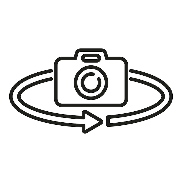 Augmented reality camera control icon outline vector Future game Tech scan code
