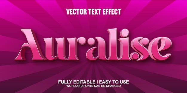 Auralise Fully Editable 3d Vector Text Effect