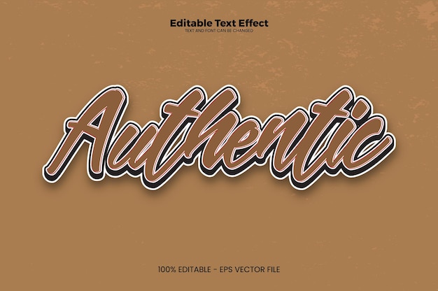 Authentic editable text effect in modern trend style