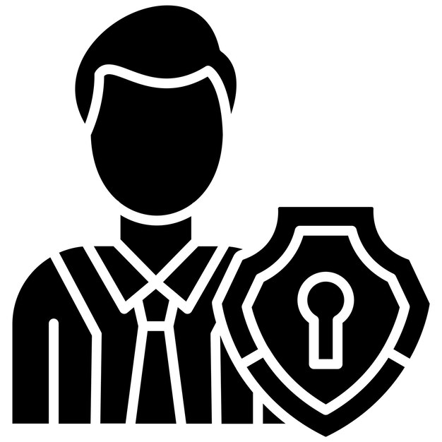 Authorization Manager Glyph Solid Black Illustration