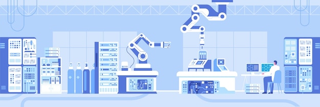 Automated scientific laboratory horizontal background