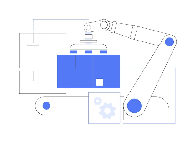 Automated sortation systems abstract concept vector illustration Automated robotic arm sorting goods in smart warehouse inventory technologies packing items process abstract metaphor