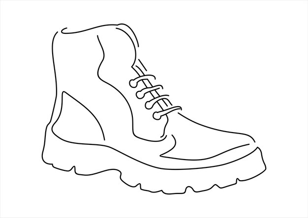 Autumn boot color line icon.logo on white background
