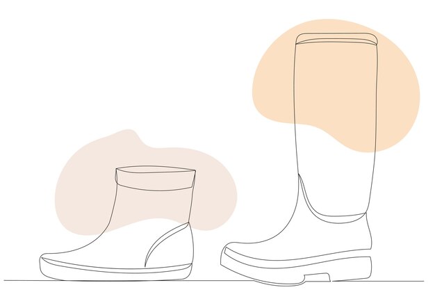 autumn boots one continuous line drawing