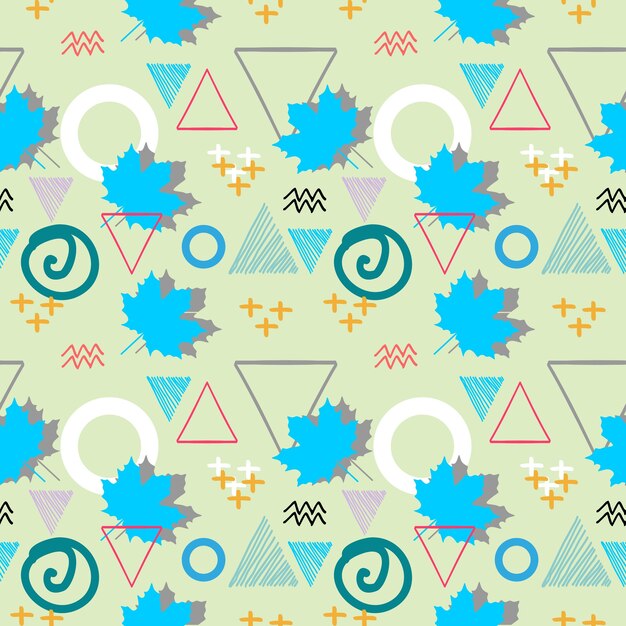 autumn creative pattern with geometric abstract background