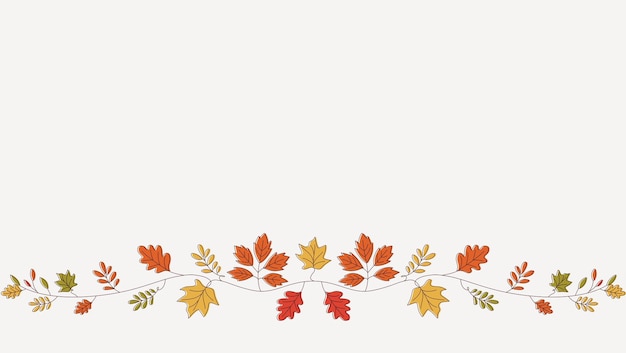 Autumn Leaves Border With Vibrant Fall Colors and Intricate Details