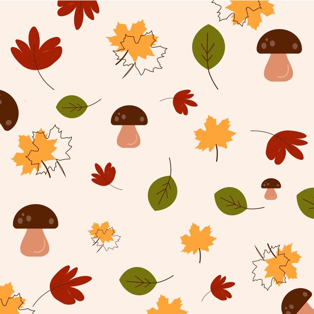 Autumn patterned background vector