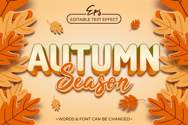 autumn season editable text effect template