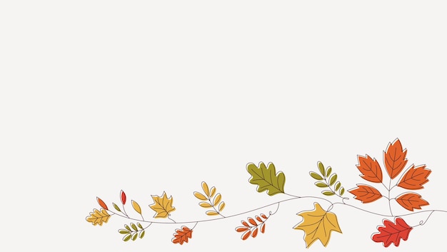 Autumn Themed Border with Colorful Leaves on White Background