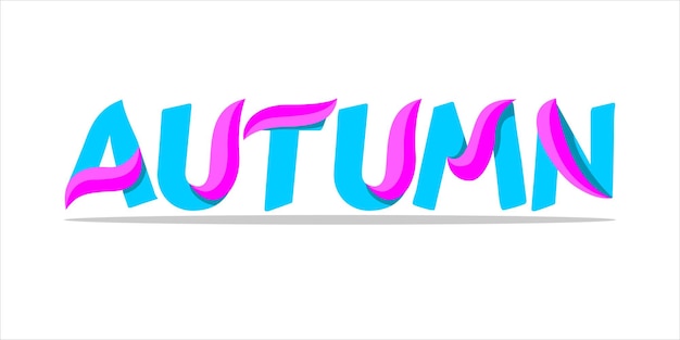 autumn typography with 3d gradient effect