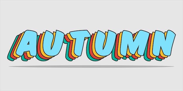 autumn wordmark with 3d effect
