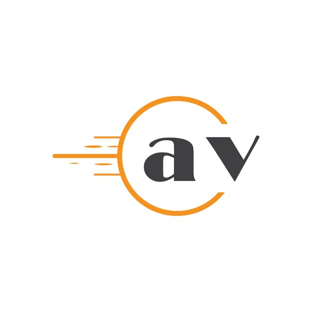 av initial monogram logo with circle style design