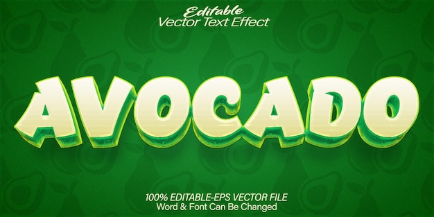 avocado vector text effect editable alphabet green fresh organic fruit
